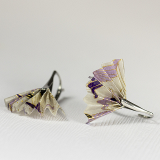 Náušnice "Jeřábi ve fialové" (tanečnice)