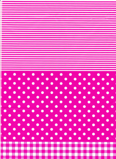 486 Růžový s bílými puntíky a proužky