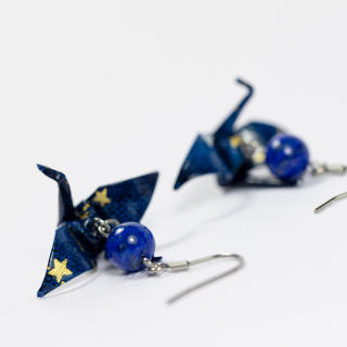 Náušnice "Číst ve hvězdách" (jeřáb s lapisem lazuli)