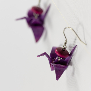 Náušnice "Fialová prostě fialová" (jeřáb)