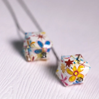 Náušnice "Divoké květy" (vodní bomba na řetízku)