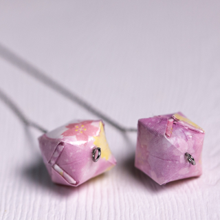 Náušnice "Růžová něha" (vodní bomba na řetízku)