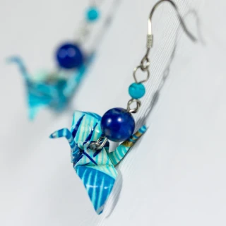 Náušnice "Modré tráva" (jeřáb s lapisem lazuli a tyrkenitem)