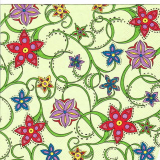 Ubrousek Světlezelený s květy 