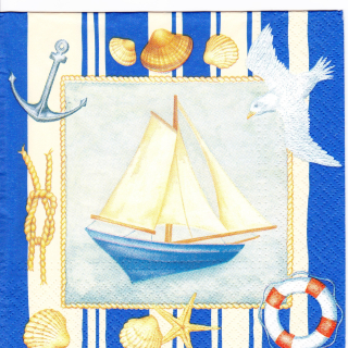 Ubrousek Plachetnice s modrým rámečkem