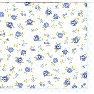 Ubrousek Bílý s drobnými modrými kvítky