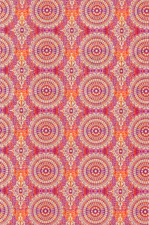 393 Červený se zlatými kruhy