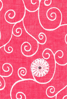 430 Červený s ornamenty květin