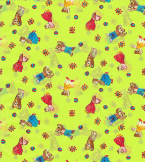 454 Zelený s medvídky