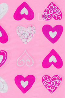 480 Růžový se stříbrnými srdíčky