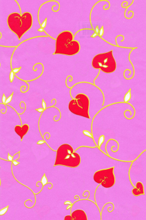 489 Růžový s ornamenty srdíček