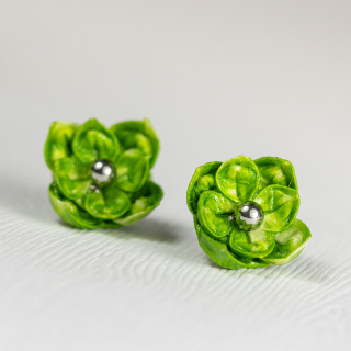 Náušnice "Kvítka zelenkavá" (lotos plnokvětý)