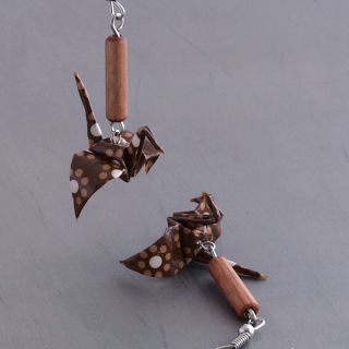 Náušnice "Dech země" (jeřáb)