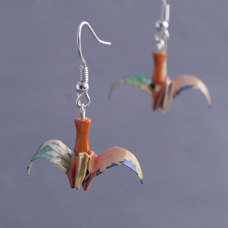 Náušnice "Jarní louka v květu" (jeřáb)